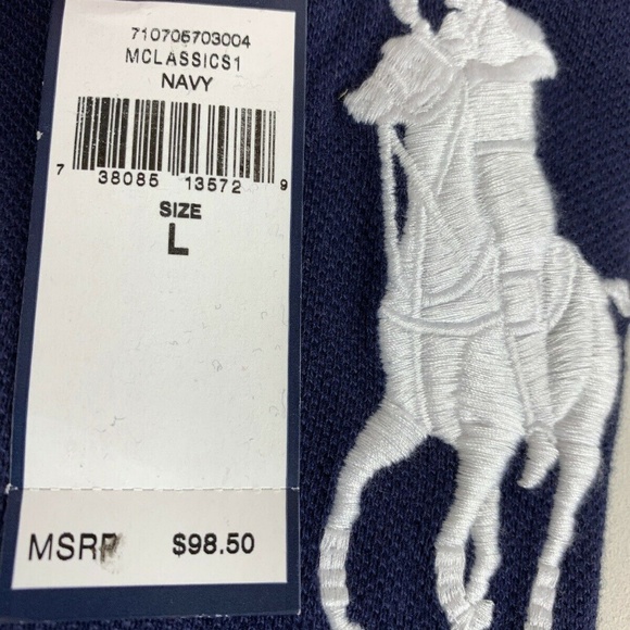 POLO RALPH LAUREN Mens Blue Big Pony Polo Shirt - Picture 7 of 7